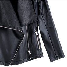 Load image into Gallery viewer, Black Liquid Leather Drape Neck Jacket by Clara Sunwoo
