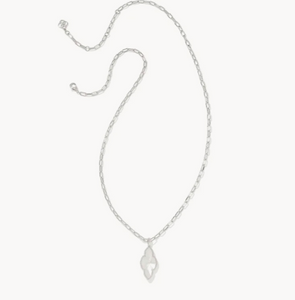 Kendra Scott Abbie Pave Frame Long Necklace Ivory Mother of Pearl