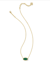 Load image into Gallery viewer, Kendra Scott Elisa Gold Emerald Drusy Necklace
