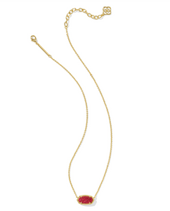 Kendra Scott Elisa Gold Bright Red Drusy Necklace