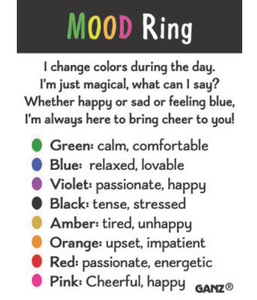 Mood Ring with meaning card