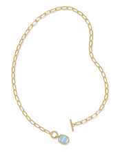 Load image into Gallery viewer, Kendra Scott Daphne Link Chain Necklace Light Blue Mother of Pearl Gold
