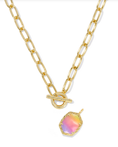 Kendra Scott Daphne Link Chain Necklace Sunrise Watercolor Illusion