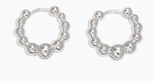 Ball Huggie Hoop Earrings Gold or Silver