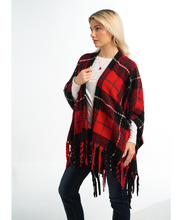 Load image into Gallery viewer, Holiday Plaid Wrap in Red
