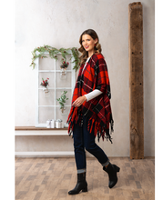 Load image into Gallery viewer, Holiday Plaid Wrap in Red
