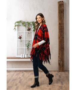 Holiday Plaid Wrap in Red