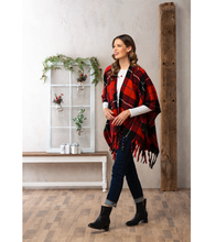Load image into Gallery viewer, Holiday Plaid Wrap in Red
