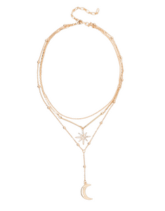 Celestial Layered Necklace in Gold or Silver