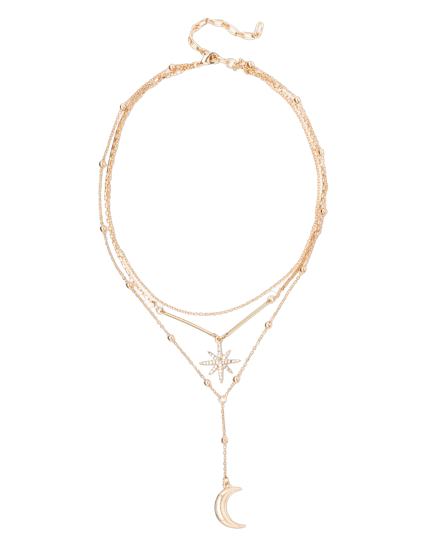 Celestial Layered Necklace in Gold or Silver