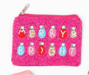 Load image into Gallery viewer, Bright Holiday Beaded Coin Purse
