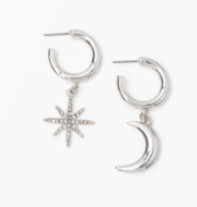 Load image into Gallery viewer, Celestial Drop Earrings in gold or silver
