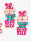 Load image into Gallery viewer, Bright Holiday Beaded Earrings
