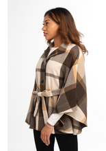 Load image into Gallery viewer, Classy Plaid Belted Wrap/Shawl
