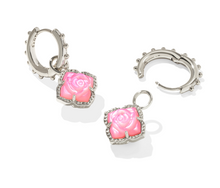 Load image into Gallery viewer, Kendra Scott Mallory Rose Huggie Earrings Blush Ivory Mother of Pearl
