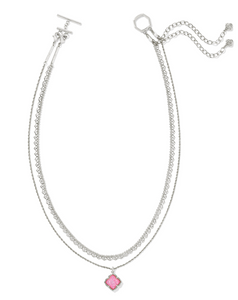 Kendra Scott Mallory Rose Multi Strand Necklace Blush Ivory Mother of Pearl