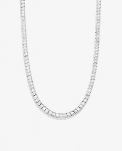 Bryan Anthonys Mom Baguette Tennis Necklace Silver