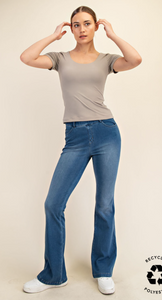 Buttery Soft Short Sleeve Top Stone Taupe