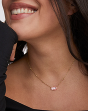 Load image into Gallery viewer, Kendra Scott Elisa Lattice Frame Necklace Blush Ivory Mother of Pearl
