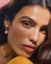 Load image into Gallery viewer, Kendra Scott Mallory Rose Huggie Earrings Blush Ivory Mother of Pearl
