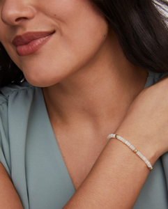 Kendra Scott Deliah Delicate Chain Bracelet Gold Ivory Mother of Pearl