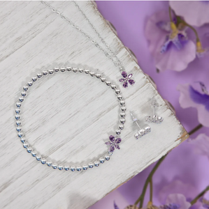 Celebrating You Silver-Plated Cubic Zirconia Silver Stretch Bracelet