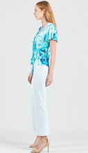 Load image into Gallery viewer, Surplice Faux Wrap Side Tie Top in Ocean Petal
