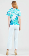 Load image into Gallery viewer, Surplice Faux Wrap Side Tie Top in Ocean Petal

