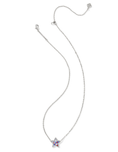 Kendra Scott Cassidy Short Pendant Necklace Red White Blue Illusion