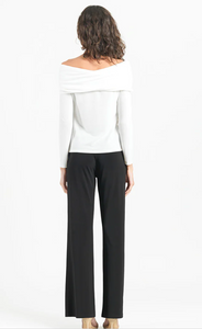 SALE Ultra Cozy Ruched Off-Shoulder Sweater Top Ivory Clara Sunwoo