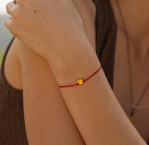 Pawprint String Bracelet MantraBand in gold or silver