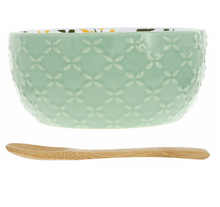 Load image into Gallery viewer, Friends 4.5&quot; Ceramic Bowl with Bamboo Spoon
