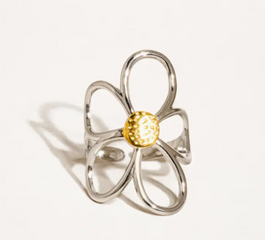 Isolde 18K Non-Tarnish Large Floral Ring