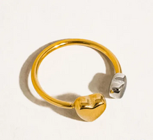 Load image into Gallery viewer, Loanni 18K Non-Tarnish Two Tone Heart Ring

