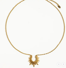 Load image into Gallery viewer, Muse Non-Tarnish Gold Sun Necklace
