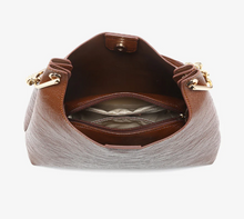 Load image into Gallery viewer, Birch Vegan Gloss Shoulder Bag in Mahogany
