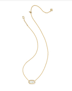 Kendra Scott Elisa Bezel Pendant Necklace Gold Ivory Mother of Pearl