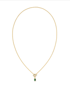 Kendra Scott Mini Elisa Toggle Pendant Necklace Green Tiger's Eye