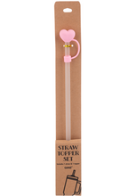 Load image into Gallery viewer, Tumbler Straw with Heart Topper
