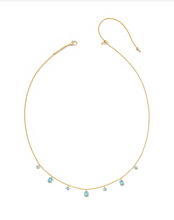 Load image into Gallery viewer, Kendra Scott Cailin Strand Necklace Gold Aqua Crystal
