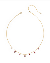 Load image into Gallery viewer, Kendra Scott Cailin Gold Strand Necklace Burgundy Crystal

