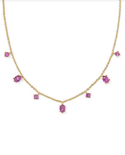 Load image into Gallery viewer, Kendra Scott Cailin Gold Strand Necklace Purple Crystal
