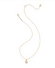 Load image into Gallery viewer, Kendra Scott Daphne Crystal Frame Pendant Necklace Gold Iridescent Drusy
