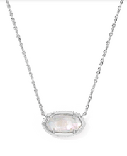 Load image into Gallery viewer, Kendra Scott Elisa Bow Pendant Necklace Iridescent Crystal Ivory Illusion
