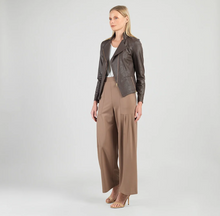 Load image into Gallery viewer, Brown Liquid Leather Jacket by Clara Sunwoo
