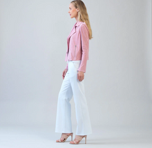 Load image into Gallery viewer, Clara Sunwoo Soft Suede Architectural Moto Jacket Mauve
