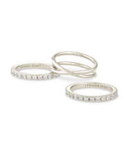 Load image into Gallery viewer, Kendra Scott Livy Ring Set of 3 Rhodium
