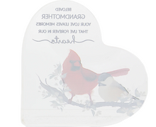 Load image into Gallery viewer, Grandmother Acrylic Heart Cardinal Plaque
