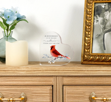 Load image into Gallery viewer, Mother Acrylic Cardinal Heart Plaque
