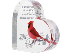 Load image into Gallery viewer, Mother Acrylic Cardinal Heart Plaque
